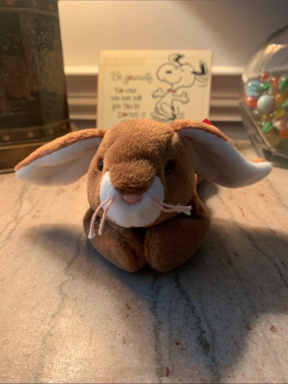 Ty 90’s NWT White Beige Plush “Ears” Bunny Beanie Baby